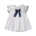 thumbnail image 1 of MesaSe MesaSe Robe d'Été Décontractée Mode Bébé Blanche Bleue Manches Courtes Nœud Princesse Douce Robe de Fête Vêtements pour Enfants, 1 of 6