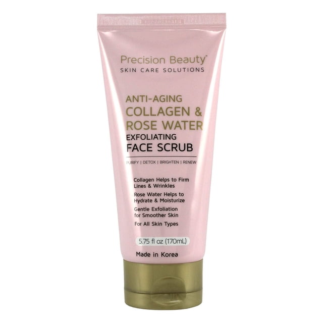 Precision Beauty Anti- Aging Collagen and Rose Water Exfoliating Face Scrub