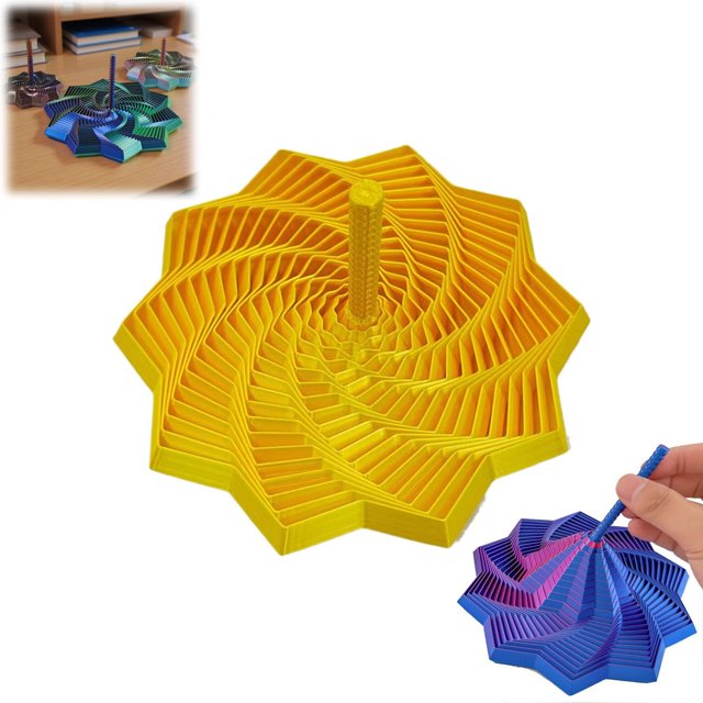 Stress And Release Puzzle Toy Sensory Expansion Star 3D Printed Decagonal Radish Tower With Handle