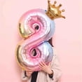 thumbnail image 2 of Birdeem Crown Number Foil Balloons Number Ballon Happy Birthday Party Decoration 32 Inch, 2 of 10