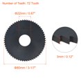 thumbnail image 2 of Unique Bargains 80mm Dia 22mm Arbor 3mm Thick 60 Tooth Nitriding Circular Saw Blade Cutter, 2 of 5