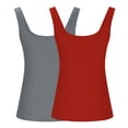 thumbnail image 4 of Plebaso 2 Pack Ribbed Tank Tops for Women Spaghetti Strap Slim Tops Scoop Neck Sleeveless Summer Tops, 4 of 4