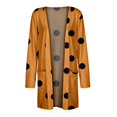 thumbnail image 4 of PMUYBHF Cardigan Surdimensionné pour Femme pour Femmes Court Cardigan Décontracté Imprimé pour Femmes Manteau S Orange, 4 of 5
