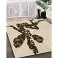 thumbnail image 3 of Ahgly Company Tapis d'Intérieur Lavable à la Machine, Carré, Transitionnel, Vanille et Or, Tapis de Zone, 3 Pieds Carré, 3 of 7