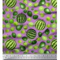 thumbnail image 1 of Soimoi Polyester Crepe Fabric Pear,Lemon & Watermelon Fruits Print Fabric by The Yard 52 Inch Wide, 1 of 3
