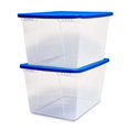 thumbnail image 1 of Homz Snaplock 56Qt Stackable Plastic Storage Container & Lid, Blue (2 Pack), 1 of 7