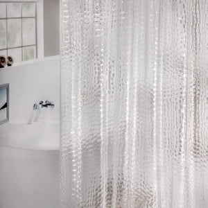 Heavy Duty EVA Shower Curtain Liner with Magnets Waterproof 3D Water Cube Clear Bathroom Shower Curtains
