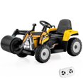 thumbnail image 1 of Costway Rouleau Compresseur pour Enfants 12 V Tracteur Électrique Télécommandé avec Musique et Lumière DEL Jaune, 1 of 10