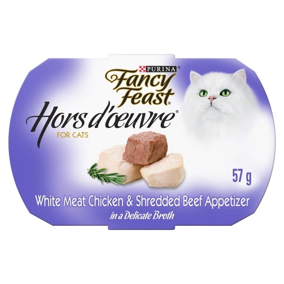Fancy Feast Hors d'Oeuvre Chicken & Shredded Beef Appetizer, Cat Treats 57 g