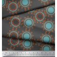 thumbnail image 2 of Soimoi Gray Rayon Fabric Sun Mandala Printed Fabric 1 Yard 42 Inch Wide, 2 of 5