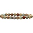 thumbnail image 1 of Bracelet Extensible Unisexe en Perles Rondes de 8 mm en Pierre Précieuse Serpentine Naturelle 7 Pouces, 1 of 5