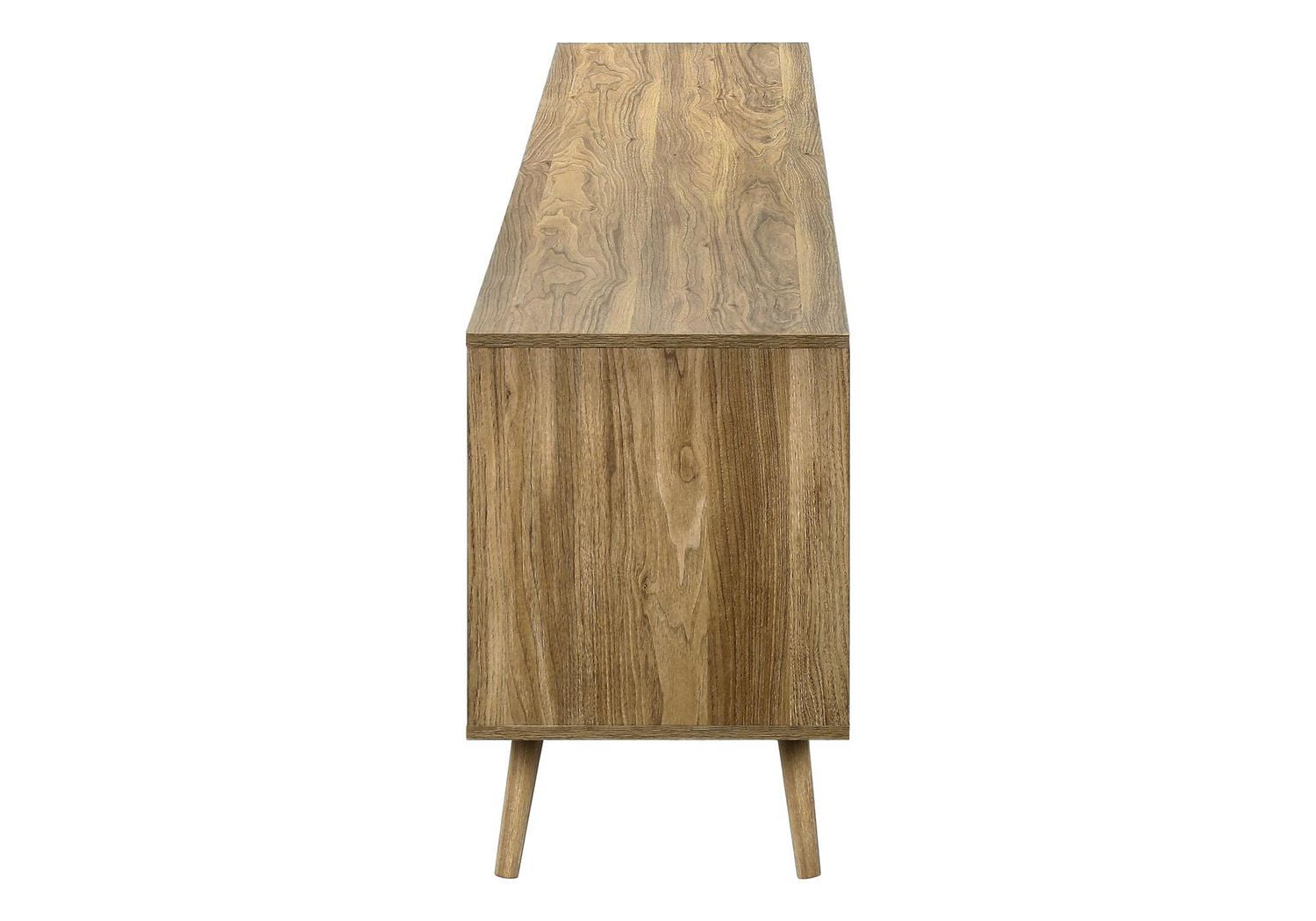 Monarch Specialties Meuble Tv, 72 Pouces, Centre De Divertissement Média, Armoire De Rangement, Console, Stratifié Noyer, Herbes Marines Naturelles, Mid Century, Moderne