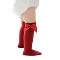 thumbnail image 4 of SUNSIOM Baby Girls Cotton Long Socks Solid Color Big Bow Knee High Stocking, 4 of 6