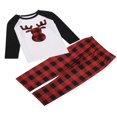 thumbnail image 3 of POINTERTECK Matching Family Christmas Pajamas Set  Raglan Bear Printe Top Plaid Pants Set Sleepwear, 3 of 7