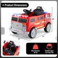 thumbnail image 3 of Gymax Kids Ride on Fire Truck 12V Battery Powered Electric Vehicle w/ 3 Speeds, 3 of 10
