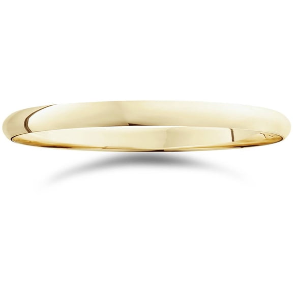 Unisex 2MM Plain Comfort Fit Wedding Band Ring Solid 14K Yellow Gold