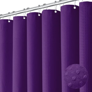 SuxuMhao Waffle Modèle Rideau de douche imperméable,71×71in 1pc Linge de douche Rideau pour salle de bain,Linges de douche avec 12 Crochets en plastique comme un cadeau, Rideaux de douche élégants pour la décoration de salle de bains, Noir violet