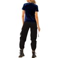 thumbnail image 4 of INSPIRE CHIC T-Shirt Décontracté en Velours Bleu Roi, Col Rond, Manches Courtes, Taille g, pour Femme, 4 of 8