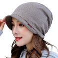 thumbnail image 1 of Women's Cotton Hat Thick Warm Windproof Simple Solid Color Beanie Hat, 1 of 7