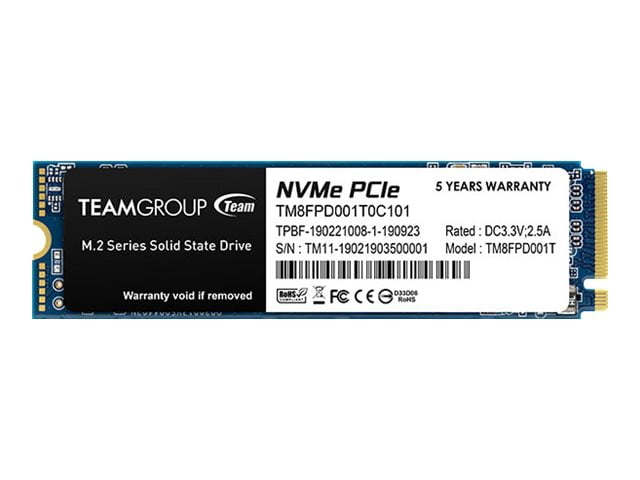 Team Group TM8FPD001T0C101 MP33 PRO M.2 2280 1TB PCIe 3.0 x 4 with NVMe 1.3 3D NAND Internal Solid State Drive