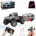 thumbnail image 1 of Mini Rc Monster Truck  1/64 Scale Monster Truck with Lights  2.4Ghz Remote Control Car Rechargeable Mini Monster Truck Rc  Alloy Rc Semi Truck for Kids Gifts  Speed Adjustable, 1 of 7
