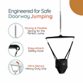 thumbnail image 2 of Jolly Jumper Iconic - Original Baby Exerciser with Door Clamp – Black Saddle | Develop Balance, Coordination & Muscle Strength | 100% Canadian Owned, 2 of 8