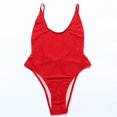 thumbnail image 5 of Cathalem Swimsuit Solid Crinkle One Piece Swimsuit,RD1 XXL, 5 of 5