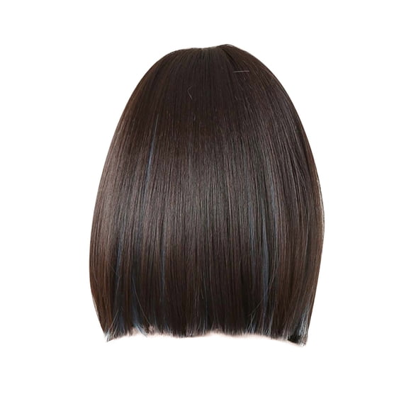 Nouvelle Perruque pour Femmes avec Franges Bob Été Légère Respirante Multi Couleurs Optionnelle Perruque Couvre-Chef Pleine Longueur
