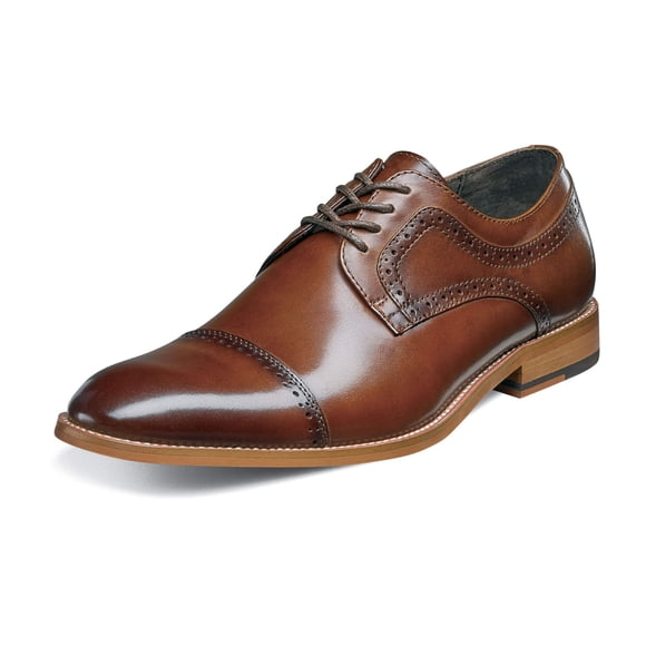 STACY ADAMS Men's Dickinson Cap Toe Oxford, Cognac, 8 M US