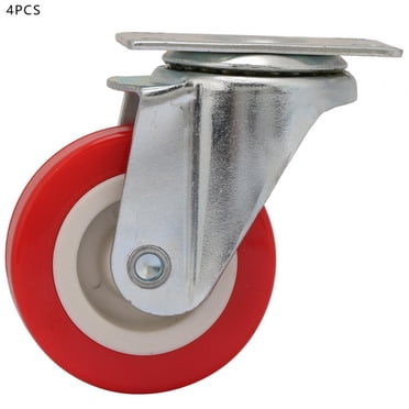 Dekaim Roulette de 2 Pouces, 4pcs 2 Pouces pivotante Plaque supérieure roulettes à Capuchon Roue en PVC pour Chariot à Meubles
