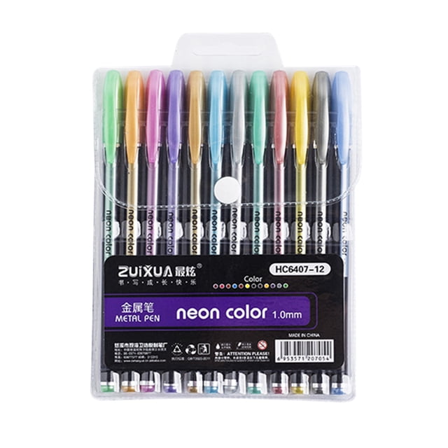 Amdohai Colored Gel Pens Set Neon Color Pen Marker 1.0mm for Children Students Adults Writing Drawing Coloring Books Journaling Office School Stationery Supplies