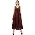 thumbnail image 2 of Bimba Women's Sundress Long Maxi Drawstring Waist Spaghetti Strap Dresses, 2 of 9