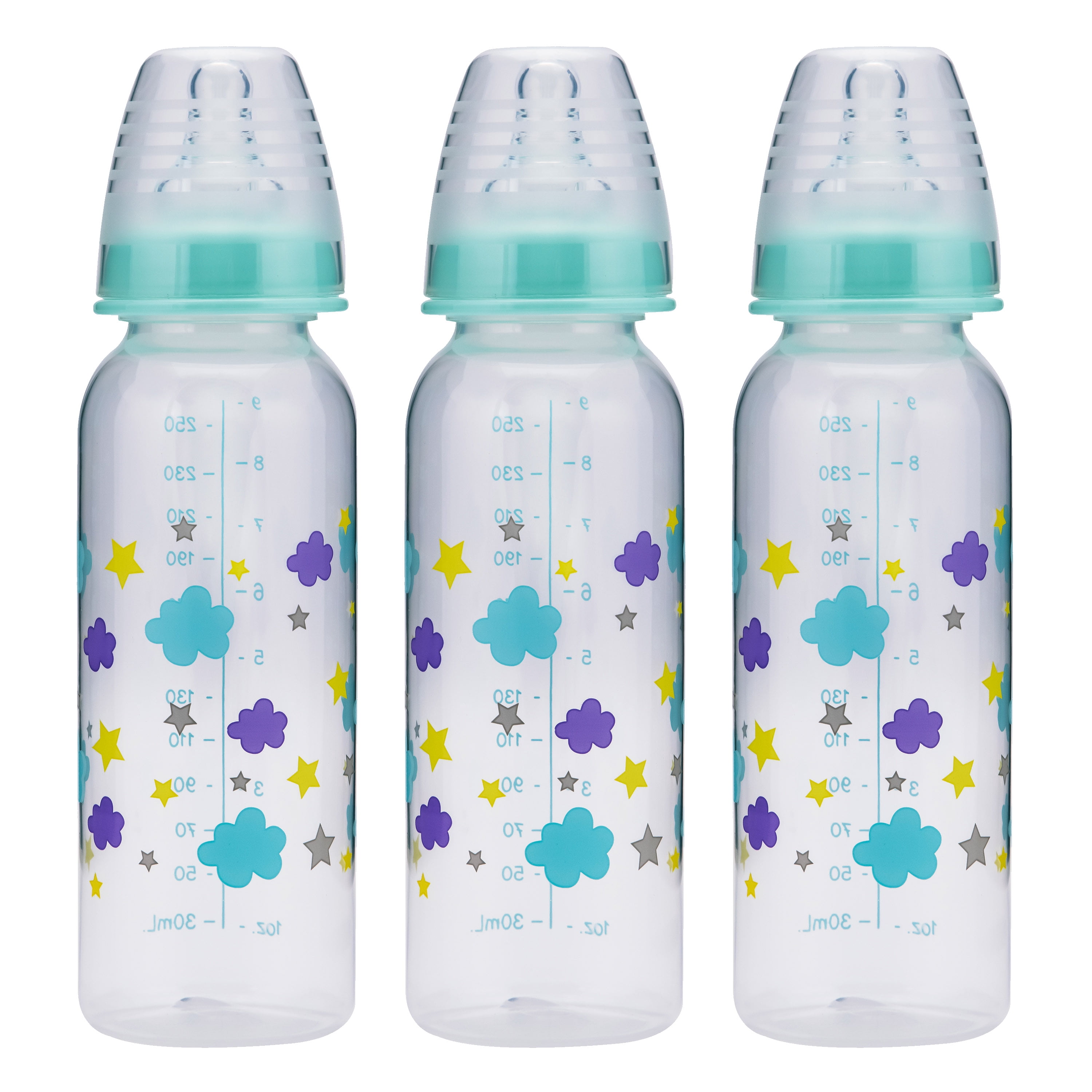 Parent's Choice Baby Bottle, Newborns, Unisex, Cloud Print, 3x9oz Bottles