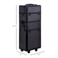 thumbnail image 3 of HOMCOM 3 in 1 Aluminum Makeup Train Cases Rolling Cosmetic Organizer Box, 3 of 10