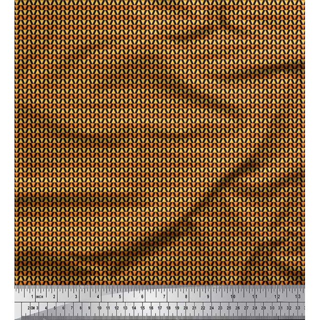 Soimoi Rayon Fabric Triangle Shirting Decor Fabric Printed Yard 56 Inch Wide