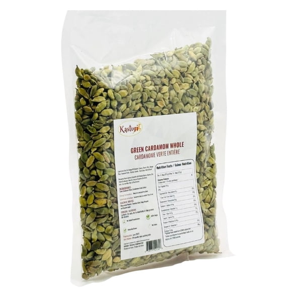 Kasturi Green Cardamom Pods (Hari Elachi) | Premium Big Size Whole Green Cardamom | Natural Vegan Non-GMO Indian Spice | Gluten Friendly Cooking Spice for Tea, Chai, Baking & Curries (50gm)