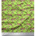 thumbnail image 1 of Soimoi Modal Satin Fabric Leaves & Tiger Jungle Decor Fabric Printed Yard 42 Inch Wide, 1 of 3