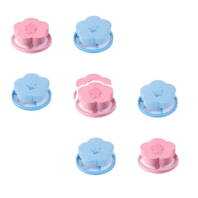 Oleegame 2PC Laundry Bag Floating Hair Washing Mesh Catcher Machine Filter Lint Pouch Cleaning Supplies Blue