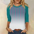 thumbnail image 2 of Birdeem T-Shirts à Manches 3/4 pour Femmes T-Shirt Imprimé Mode Blouse à Manches 3/4 Col Rond Hauts Décontractés T-Shirts à Manches 3/4 pour Femmes, 2 of 5
