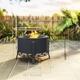 thumbnail image 3 of Outsunny Foyer Extérieur Brasero avec Grille de Cuisson Collecteur de Cendres Tisonnier, Noir, 3 of 10