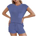 thumbnail image 1 of Ensemble Décontracté Printemps/été Ample Grande Poche Tricot Uni pour Femmes, 1 of 9
