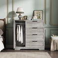 thumbnail image 1 of Towallmark Armoire Garde-Robe en Bois avec 4 Tiroirs, Porte et Tringle - Armoire de Rangement Moderne et Commode pour l'Organisation de la Chambre - Gris, 1 of 8