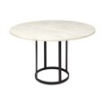 thumbnail image 1 of homeroots kitchen & dining 380478 48" Round White Marble Top with Black Metal Base Dining Table, 1 of 1