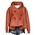 thumbnail image 1 of WEAIXIMIUNG Sweat à Rayures pour Femmes Automne et Hiver 2025 Tendance avec Capuche et Imprimé Lettre, 1 of 4