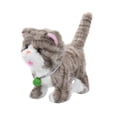 thumbnail image 3 of Bunblic Electric Stuffed Animal Cat Toy with Leash with Record Function Multifunctional with 12 Melodies Interactive Electronic Pet Light Gray Stripes, 3 of 8