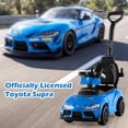 thumbnail image 4 of Licensed Toyota Ride on Push Car for Toddlers by OLAKIDS, 3 in 1 Walking Sliding Toy with Removable Guardrails and Handle, Music, Under Seat Storage for Kid, 4 of 9
