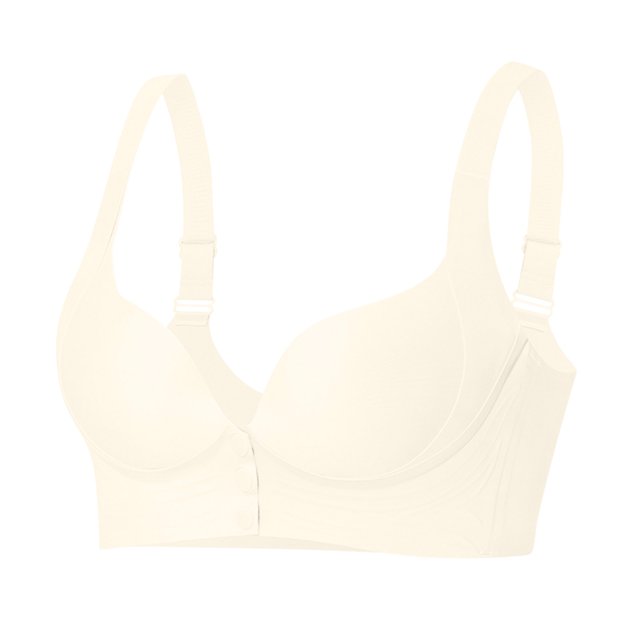 cfhntfmh Bras for Women Wireless Cute Seamless Front Closure Buttons Bras Convenient Adjustable Strap Plus Size Bras