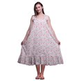 thumbnail image 1 of Bimba Rose Cochon4 Fruits Flocon de Neige et Baies Rouges Mi-Mollet Vêtement de Nuit Femme Coton Imprimé Sans Manches Robe de Nuit Maxi Robe XX-Grand, 1 of 6