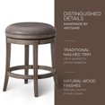 thumbnail image 3 of Maven Lane Alexander Backless Counter Stool, Reclaimed Oak Finish w/ Ronan Stone Vegan Leather, 3 of 6