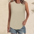 thumbnail image 2 of AherBiu Débardeurs Grande Taille pour Femmes Couleur Unie Sans Manches Col Rond Ample Chic Décontracté Basique Camis, 2 of 7
